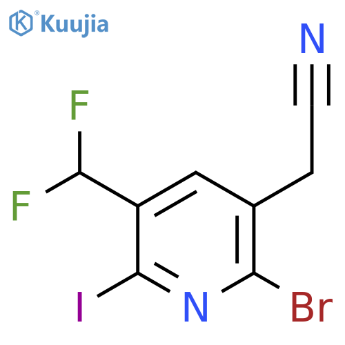 2-Bromo-5-(difluoromethyl)-6-iodopyridine-3-acetonitrile structure