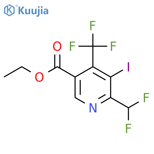 Ethyl 2-(difluoromethyl)-3-iodo-4-(trifluoromethyl)pyridine-5-carboxylate structure