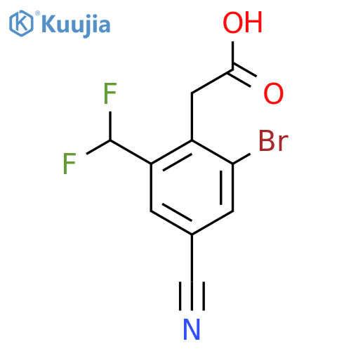 2-Bromo-4-cyano-6-(difluoromethyl)phenylacetic acid structure