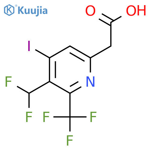 3-(Difluoromethyl)-4-iodo-2-(trifluoromethyl)pyridine-6-acetic acid structure