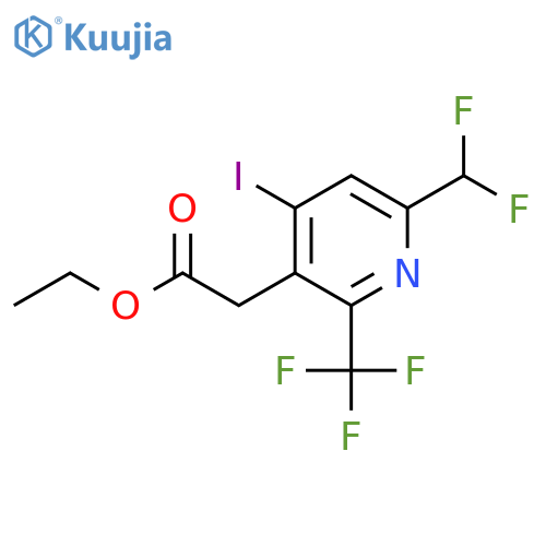 Ethyl 6-(difluoromethyl)-4-iodo-2-(trifluoromethyl)pyridine-3-acetate structure