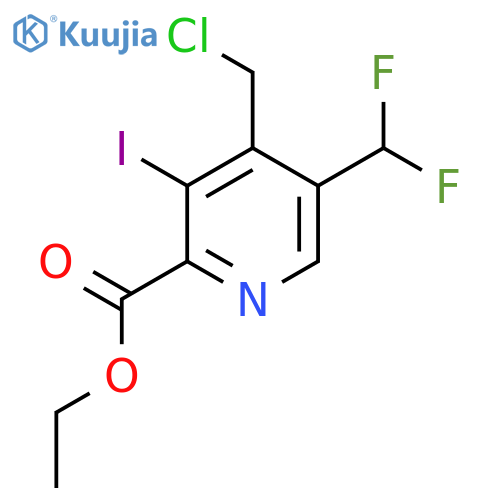 Ethyl 4-(chloromethyl)-5-(difluoromethyl)-3-iodopyridine-2-carboxylate structure