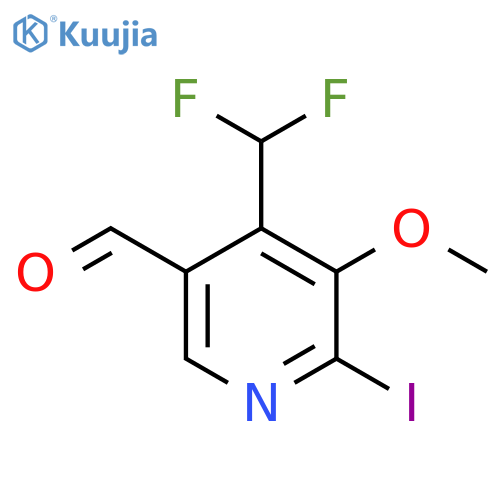 4-(Difluoromethyl)-2-iodo-3-methoxypyridine-5-carboxaldehyde structure