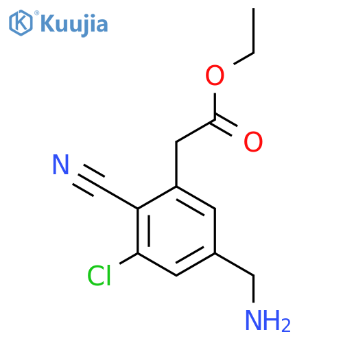 Ethyl 5-aminomethyl-3-chloro-2-cyanophenylacetate structure