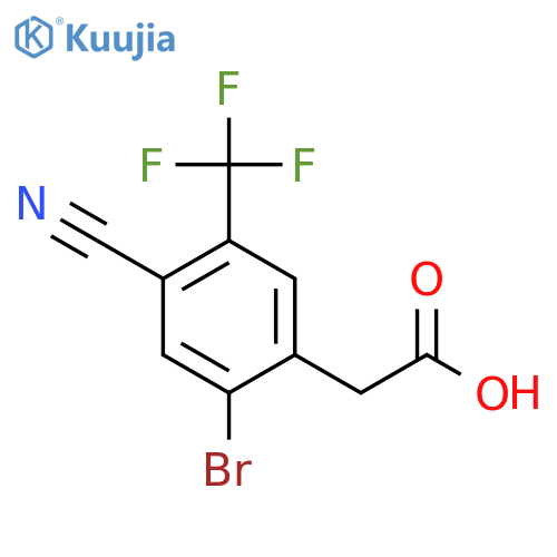 2-Bromo-4-cyano-5-(trifluoromethyl)phenylacetic acid structure