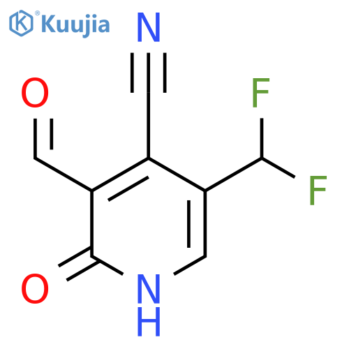 4-Cyano-5-(difluoromethyl)-2-hydroxypyridine-3-carboxaldehyde structure