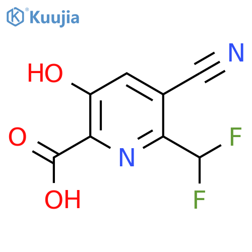 3-Cyano-2-(difluoromethyl)-5-hydroxypyridine-6-carboxylic acid structure