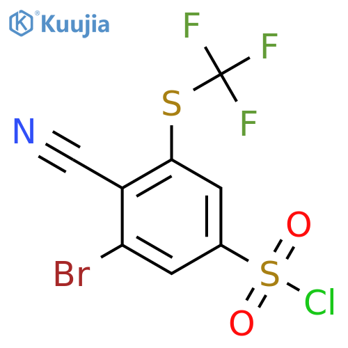 3-Bromo-4-cyano-5-(trifluoromethylthio)benzenesulfonyl chloride structure