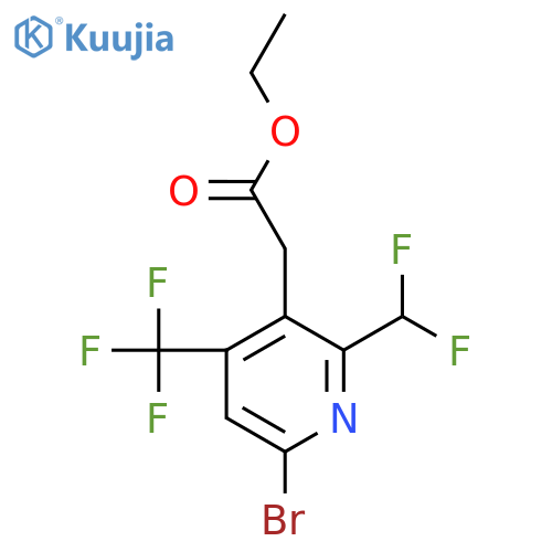 Ethyl 6-bromo-2-(difluoromethyl)-4-(trifluoromethyl)pyridine-3-acetate structure