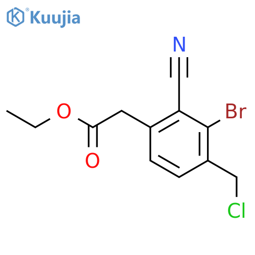 Ethyl 3-bromo-4-chloromethyl-2-cyanophenylacetate structure