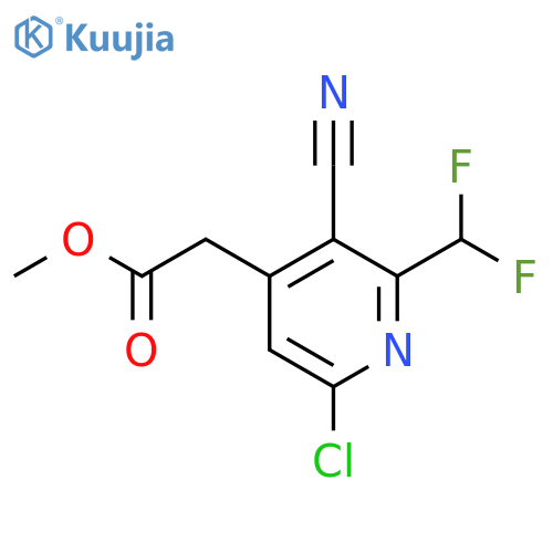 Methyl 6-chloro-3-cyano-2-(difluoromethyl)pyridine-4-acetate structure