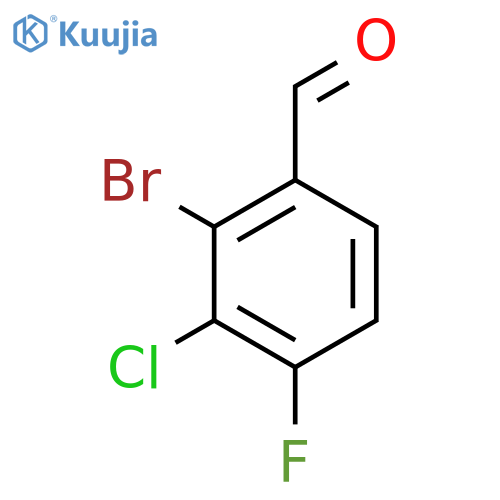 2-Bromo-3-chloro-4-fluorobenzaldehyde structure