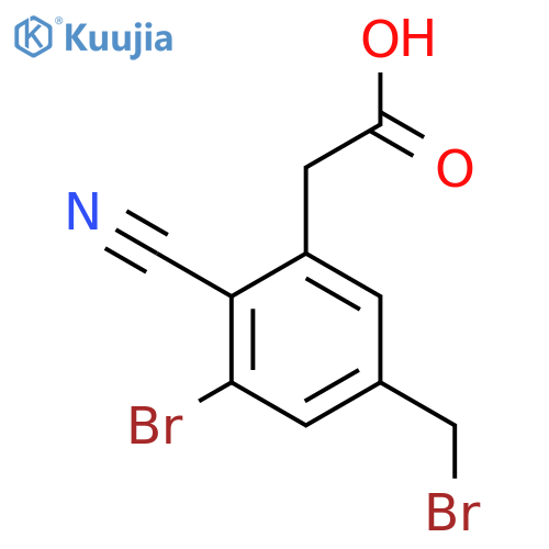 3-Bromo-5-bromomethyl-2-cyanophenylacetic acid structure