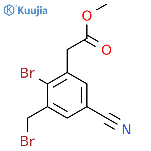 Methyl 2-bromo-3-bromomethyl-5-cyanophenylacetate structure