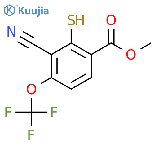 Methyl 3-cyano-2-mercapto-4-(trifluoromethoxy)benzoate structure