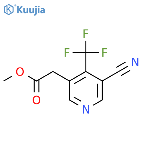 Methyl 3-cyano-4-(trifluoromethyl)pyridine-5-acetate structure