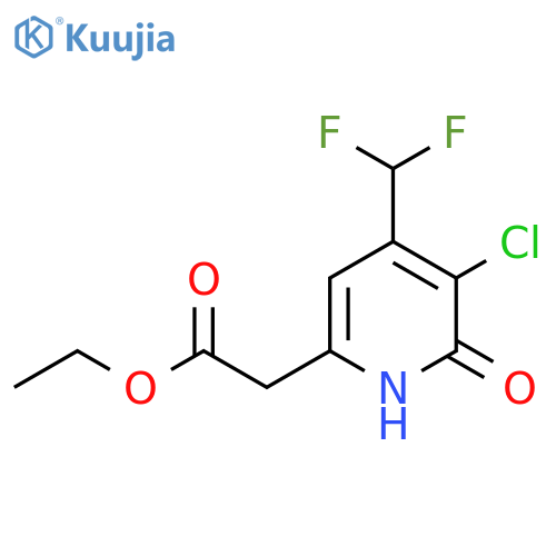 Ethyl 3-chloro-4-(difluoromethyl)-2-hydroxypyridine-6-acetate structure