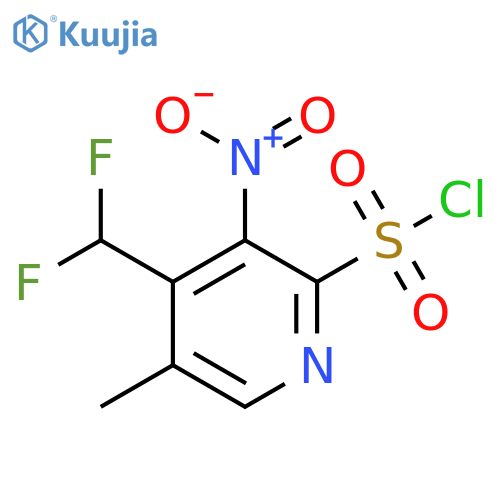 4-(Difluoromethyl)-5-methyl-3-nitropyridine-2-sulfonyl chloride structure
