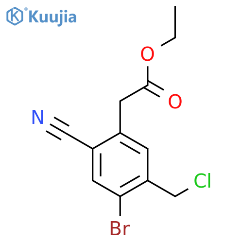 Ethyl 4-bromo-5-chloromethyl-2-cyanophenylacetate structure