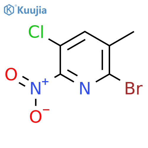 2-Bromo-5-chloro-3-methyl-6-nitropyridine structure
