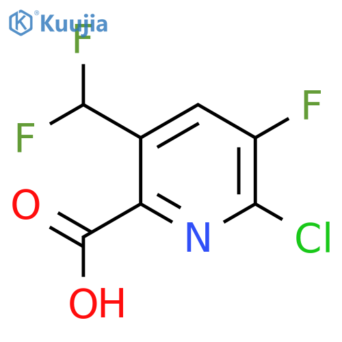 2-Chloro-5-(difluoromethyl)-3-fluoropyridine-6-carboxylic acid structure