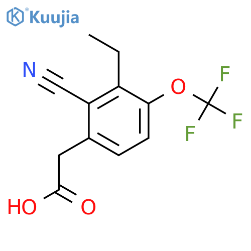 2-Cyano-3-ethyl-4-(trifluoromethoxy)phenylacetic acid structure
