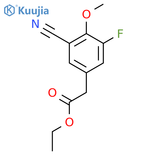 Ethyl 3-cyano-5-fluoro-4-methoxyphenylacetate structure