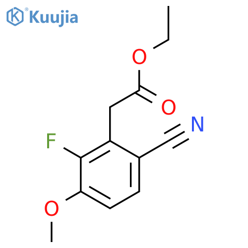 Ethyl 6-cyano-2-fluoro-3-methoxyphenylacetate structure