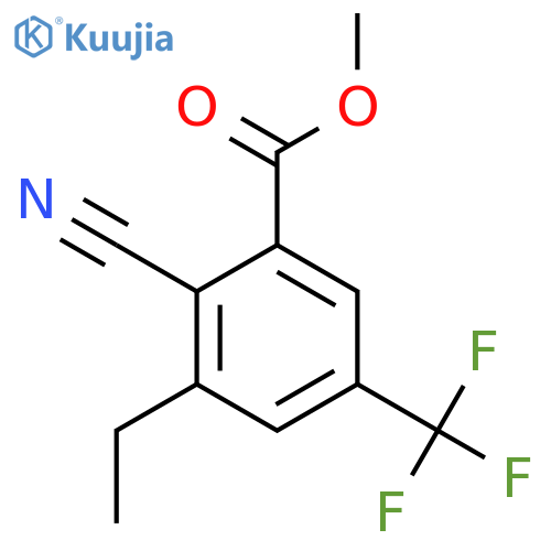 Methyl 2-cyano-3-ethyl-5-(trifluoromethyl)benzoate structure