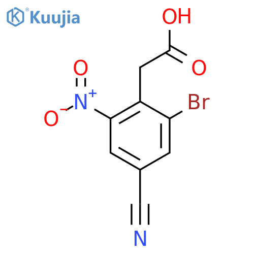 2-Bromo-4-cyano-6-nitrophenylacetic acid structure