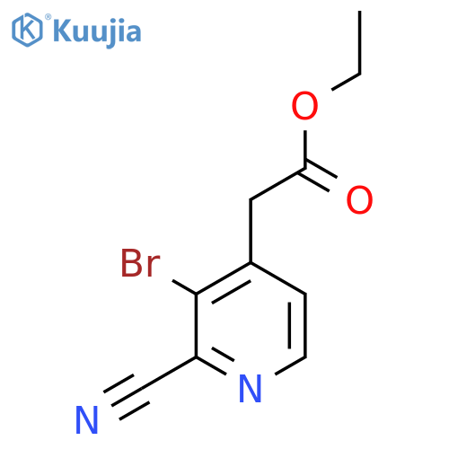 Ethyl 3-bromo-2-cyanopyridine-4-acetate structure