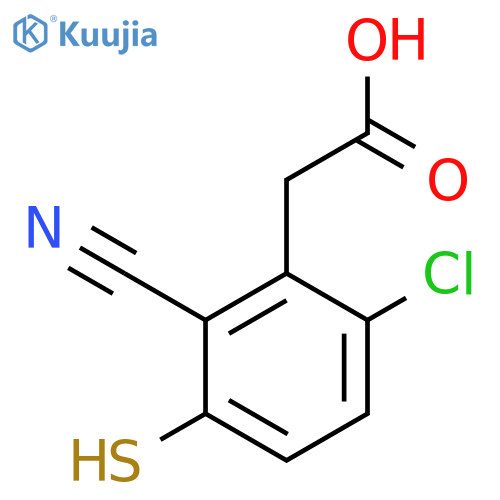 6-Chloro-2-cyano-3-mercaptophenylacetic acid structure
