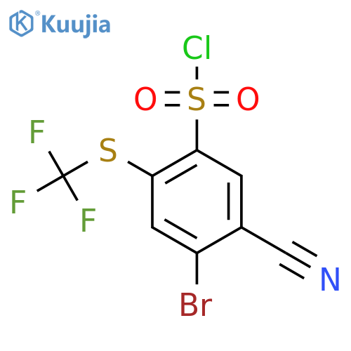 4-Bromo-5-cyano-2-(trifluoromethylthio)benzenesulfonyl chloride structure