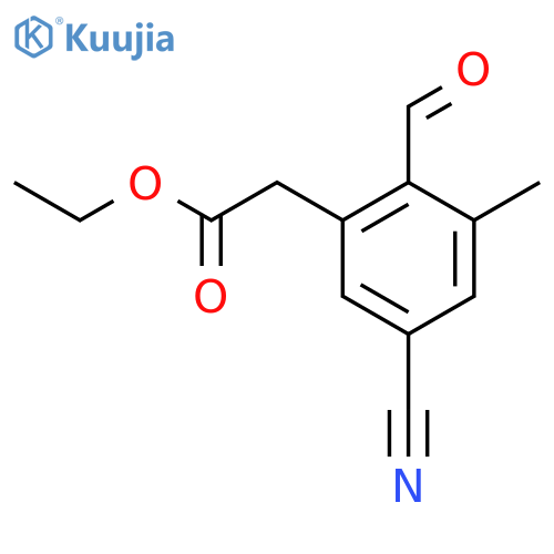 Ethyl 5-cyano-2-formyl-3-methylphenylacetate structure