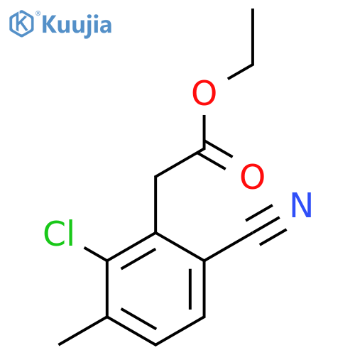 Ethyl 2-chloro-6-cyano-3-methylphenylacetate structure