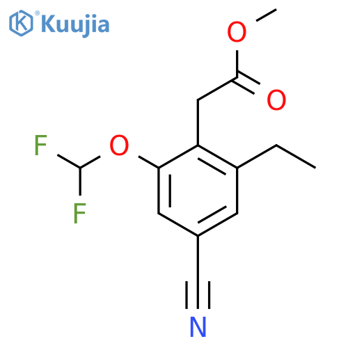 Methyl 4-cyano-2-difluoromethoxy-6-ethylphenylacetate structure