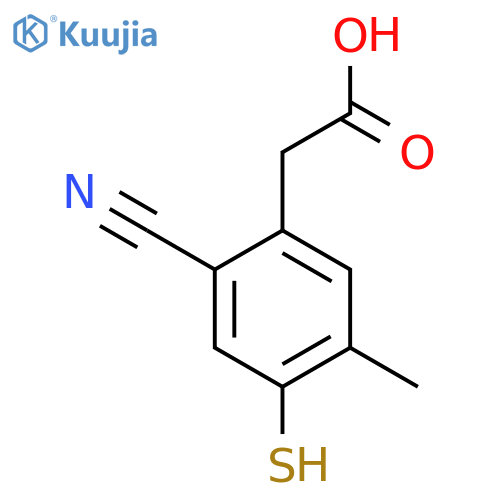 2-Cyano-4-mercapto-5-methylphenylacetic acid structure