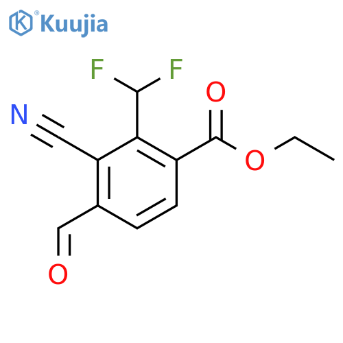 Ethyl 3-cyano-2-difluoromethyl-4-formylbenzoate structure