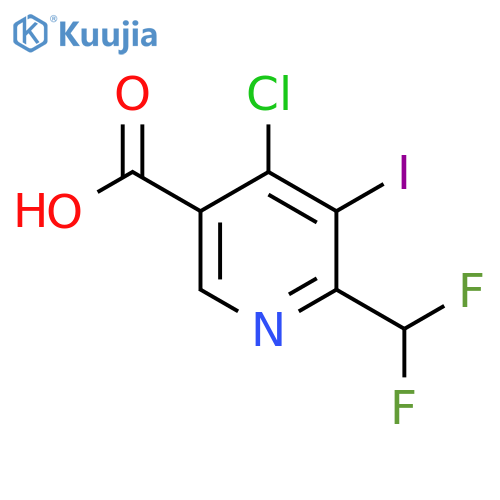 4-Chloro-2-(difluoromethyl)-3-iodopyridine-5-carboxylic acid structure
