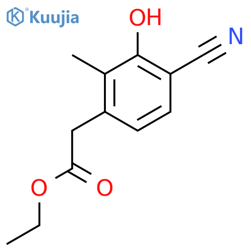 Ethyl 4-cyano-3-hydroxy-2-methylphenylacetate structure