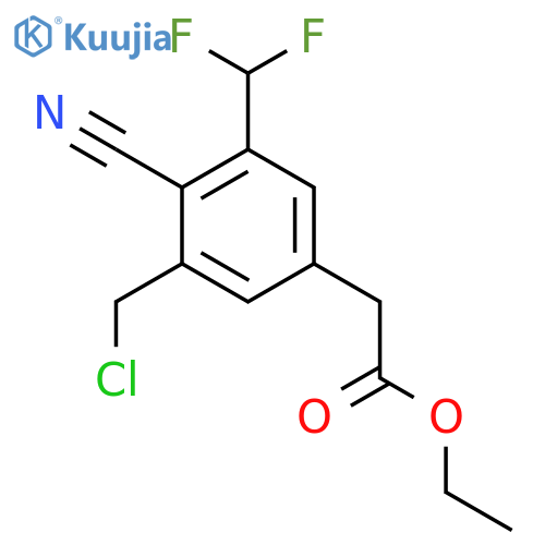Ethyl 3-chloromethyl-4-cyano-5-(difluoromethyl)phenylacetate structure