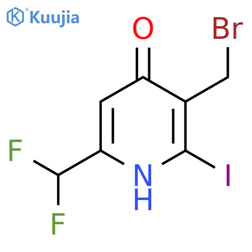 3-(Bromomethyl)-6-(difluoromethyl)-4-hydroxy-2-iodopyridine structure