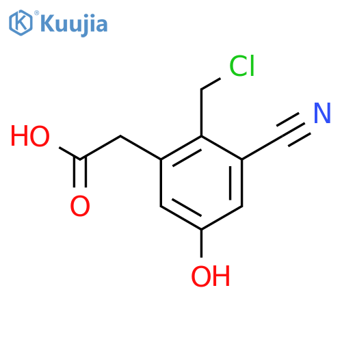 2-Chloromethyl-3-cyano-5-hydroxyphenylacetic acid structure