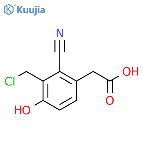 3-Chloromethyl-2-cyano-4-hydroxyphenylacetic acid structure