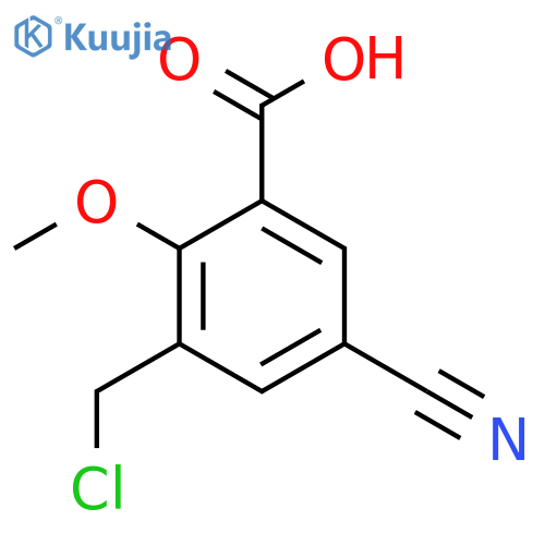 3-Chloromethyl-5-cyano-2-methoxybenzoic acid structure