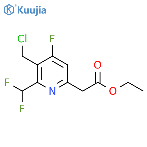 Ethyl 3-(chloromethyl)-2-(difluoromethyl)-4-fluoropyridine-6-acetate structure