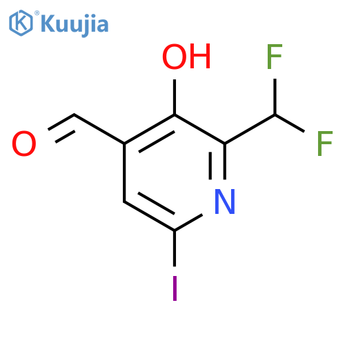 2-(Difluoromethyl)-3-hydroxy-6-iodopyridine-4-carboxaldehyde structure