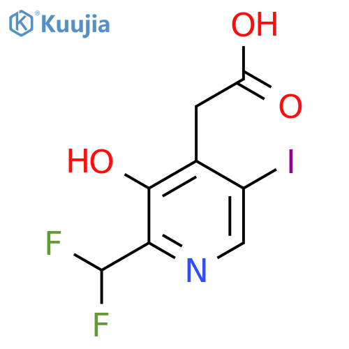2-(Difluoromethyl)-3-hydroxy-5-iodopyridine-4-acetic acid structure