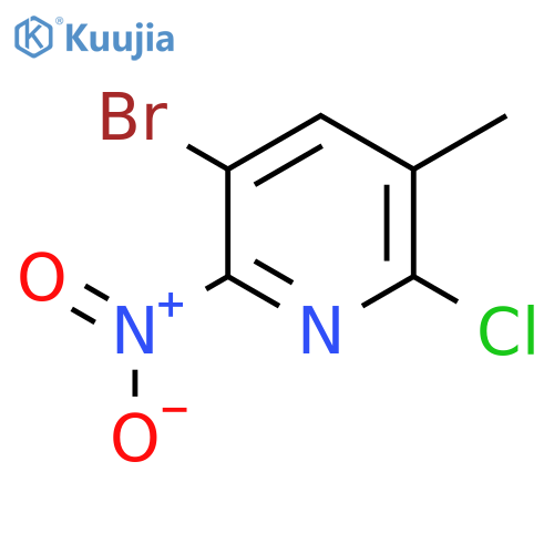 5-Bromo-2-chloro-3-methyl-6-nitropyridine structure