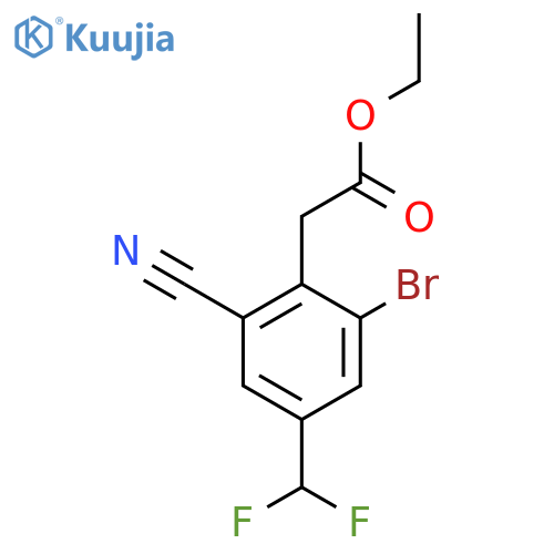 Ethyl 2-bromo-6-cyano-4-(difluoromethyl)phenylacetate structure